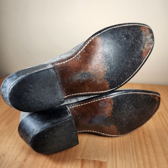 ACME Men’s Cowboy Boots 7.5 D Gray Embroidered Leather Western USA - Picture 7 of 11